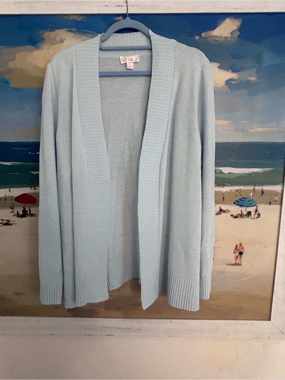 Belle by Kim Gravel Light Blue Open-Front Cardigan